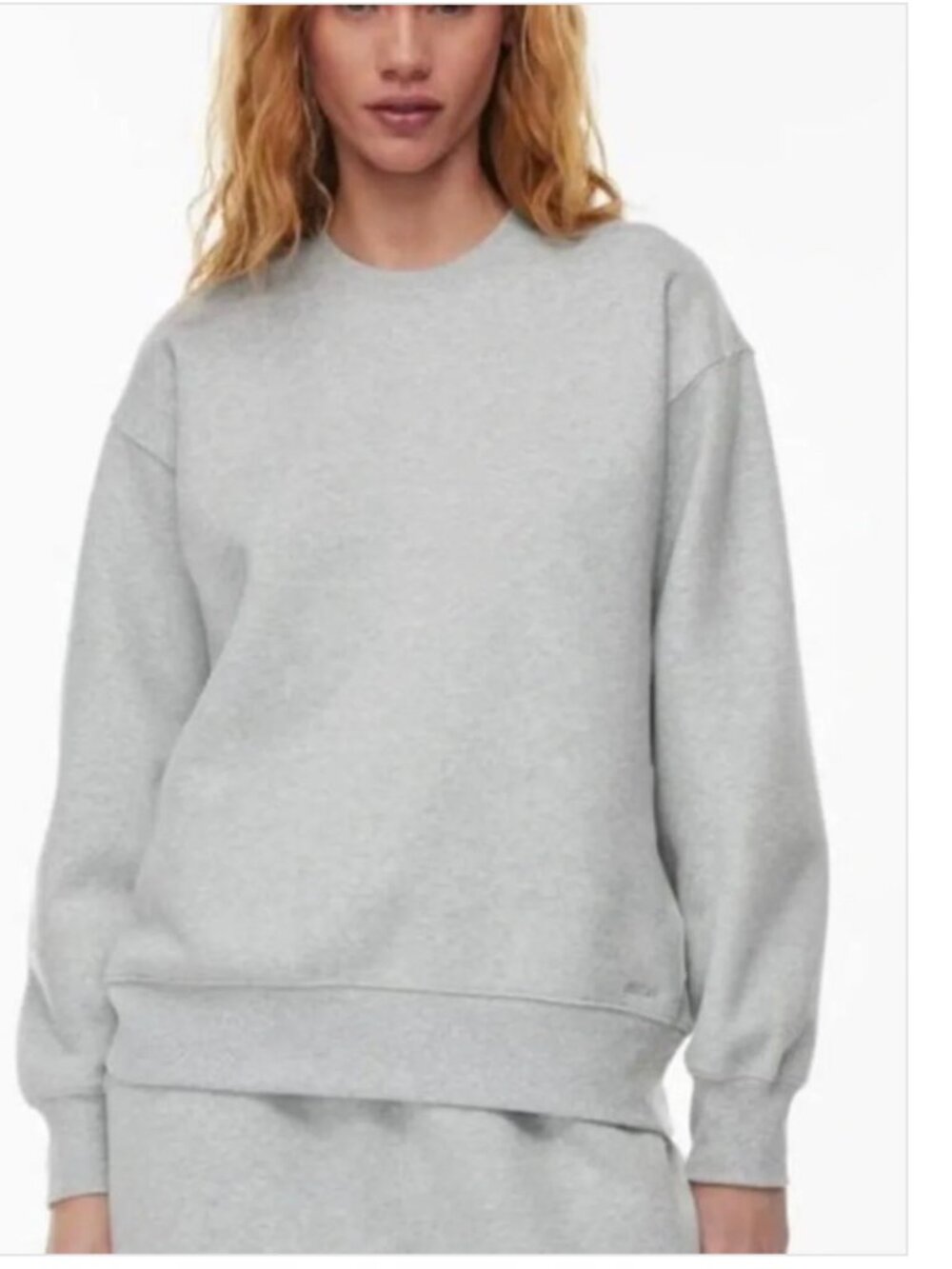 Aritzia TNA Sweatfleece Cozy Fleece Perfect Fit Gray Pullover Sweatshirt 2XL